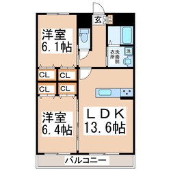 フリューション上南部壱番館の物件間取画像